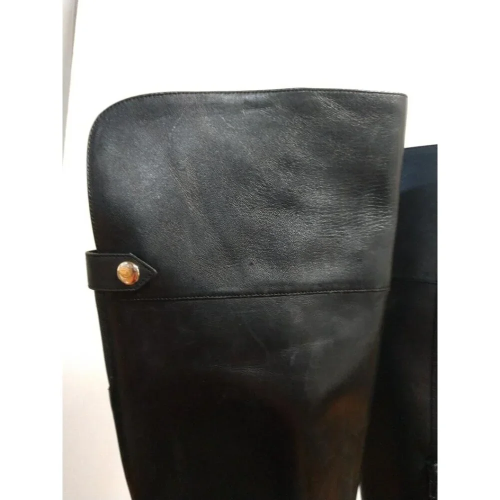 INC International Concepts Karmennl Black Leather Over-Knee-High Boots Size 7